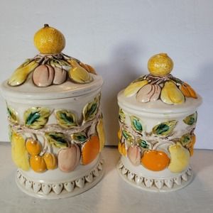 Lefton vintage Fabulous Fruit Ceramic Containers